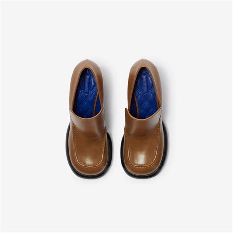 Leather Wedge Loafers in Hazel 